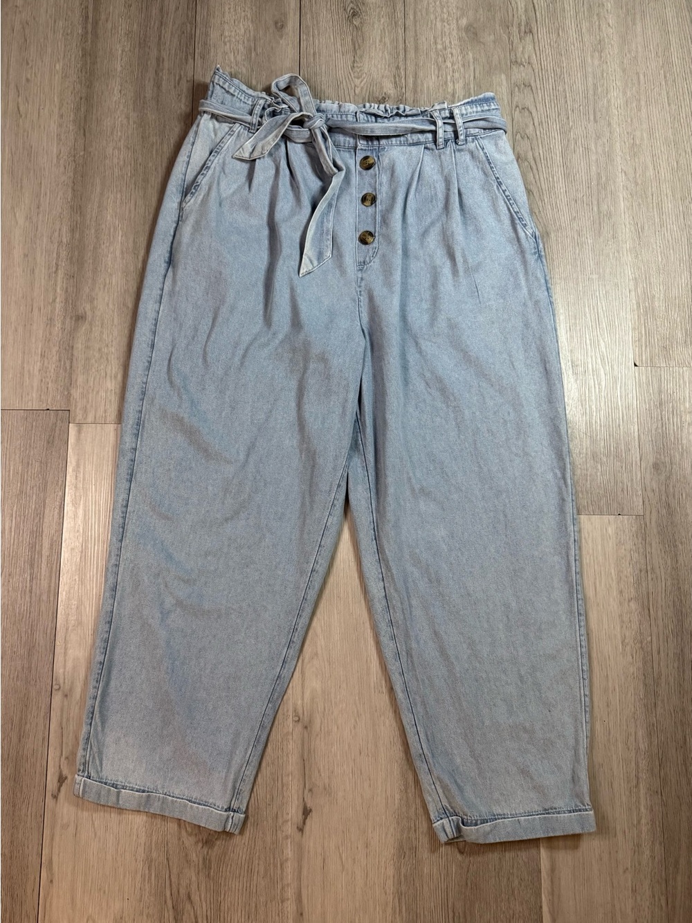 American Eagle Outfitters High-Rise Paperbag Tie Waist Denim Jeans Pants XL